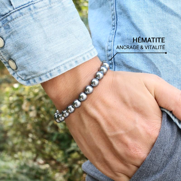 Bracelet "Force d'Énergie" en Hématite – Image 3