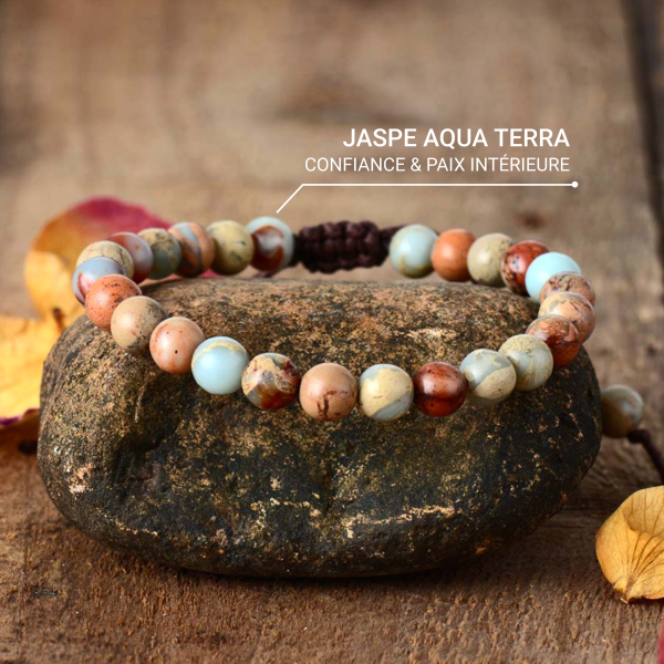 Bracelet "Équilibre" en Jaspe Aqua Terra – Image 3