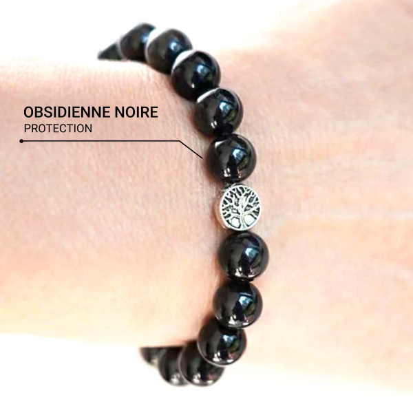 Bracelet "Ancrage Protecteur" en Obsidienne Noire – Image 2