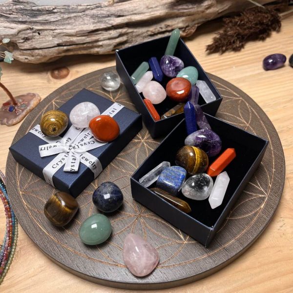 Coffret Reiki - Lot de 7 Pierres Naturelles & 7 Doubles Pointes – Image 2