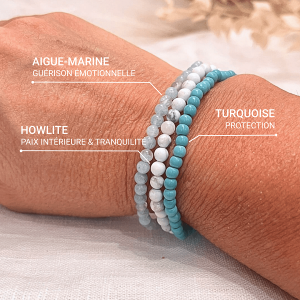 Ensemble "Océan de Bien-Être" en Turquoise, Howlite & Aigue-Marine – Image 2