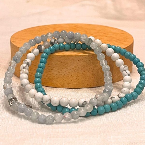 Ensemble "Océan de Bien-Être" en Turquoise, Howlite & Aigue-Marine – Image 3