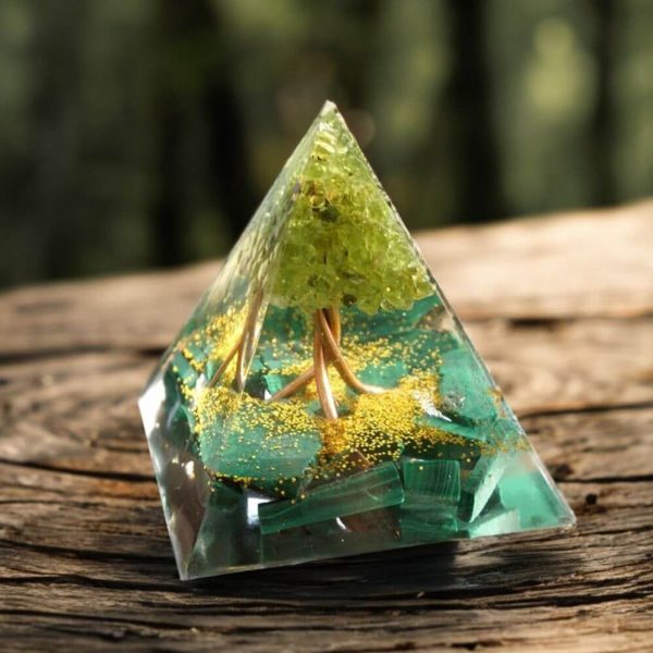 Orgonite "Arbre de Vie Renaissant" en Péridot & Malachite – Image 3