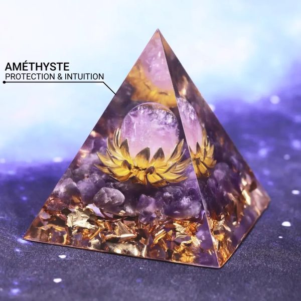 Orgonite "Lotus Divin" en Améthyste – Image 2