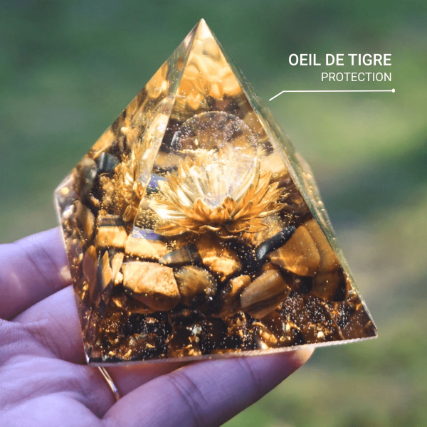 Orgonite "Lotus Divin" en Oeil de Tigre – Image 3