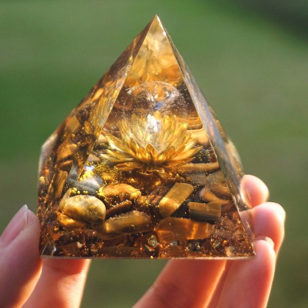 Orgonite "Lotus Divin" en Oeil de Tigre