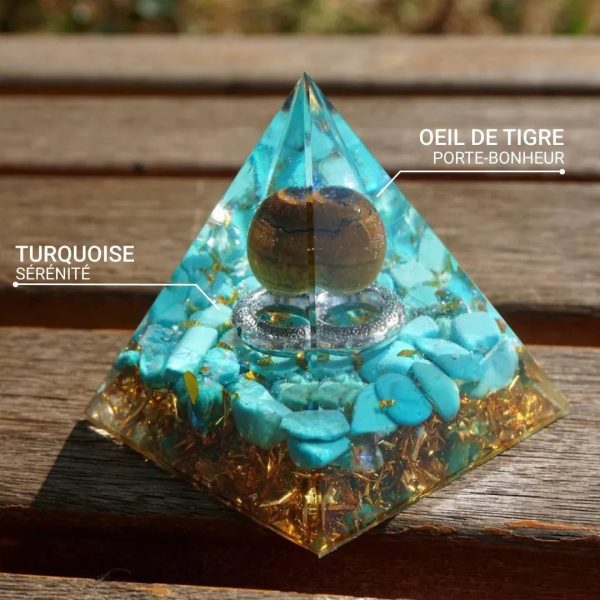 Orgonite "Soleil Magique" en Turquoise & Oeil de Tigre – Image 2