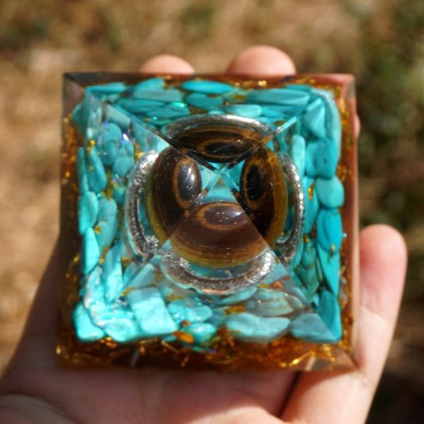 Orgonite "Soleil Magique" en Turquoise & Oeil de Tigre – Image 3