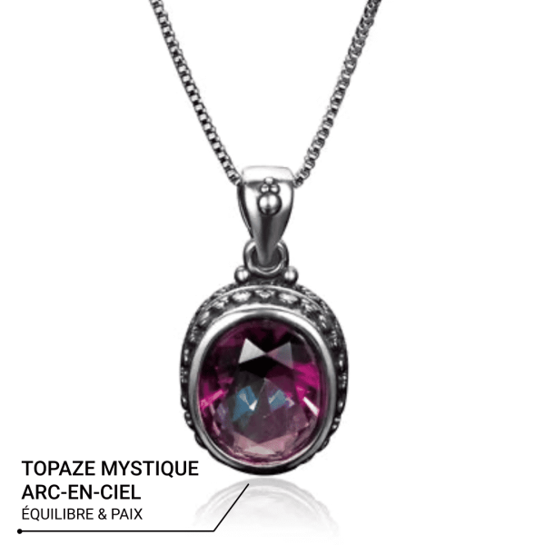 Pendentif "Créativité Sereine" en Topaze Mystique Arc-en-Ciel – Image 3