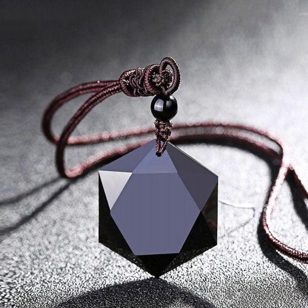 Pendentif "Étoile" en Obsidienne Noire