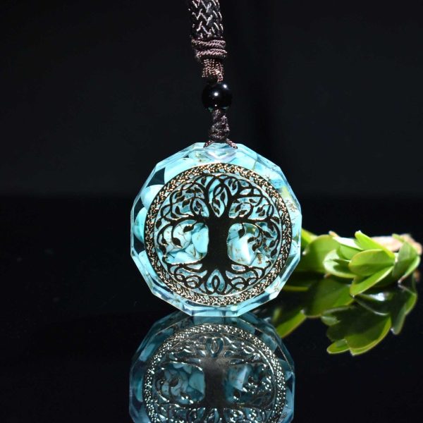 Pendentif Orgonite "Anahata" en Turquoise