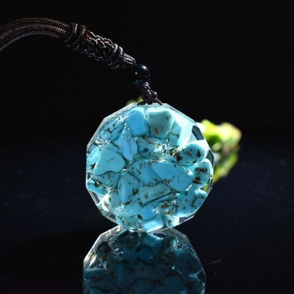 Pendentif Orgonite "Anahata" en Turquoise – Image 5