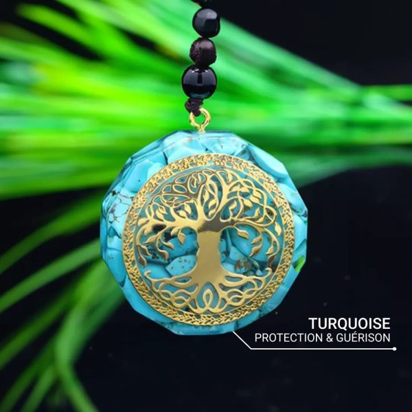 Pendentif Orgonite "Anahata" en Turquoise – Image 3