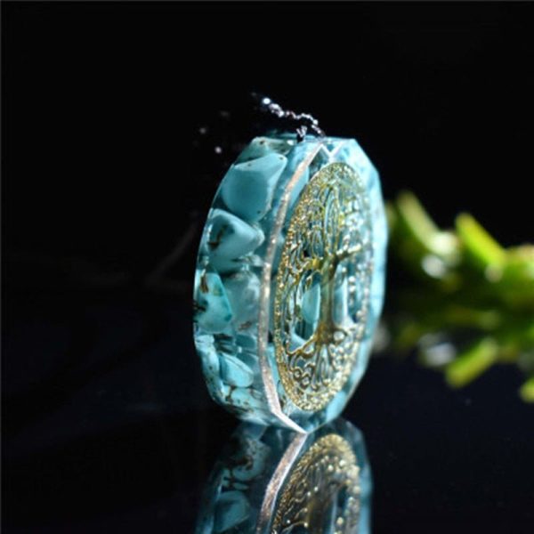 Pendentif Orgonite "Anahata" en Turquoise – Image 4