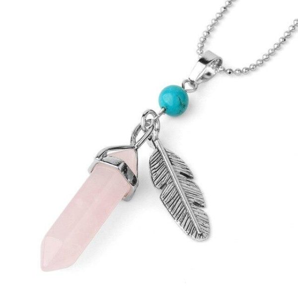 Pendentif Plume et sa Pierre Naturelle – Image 4