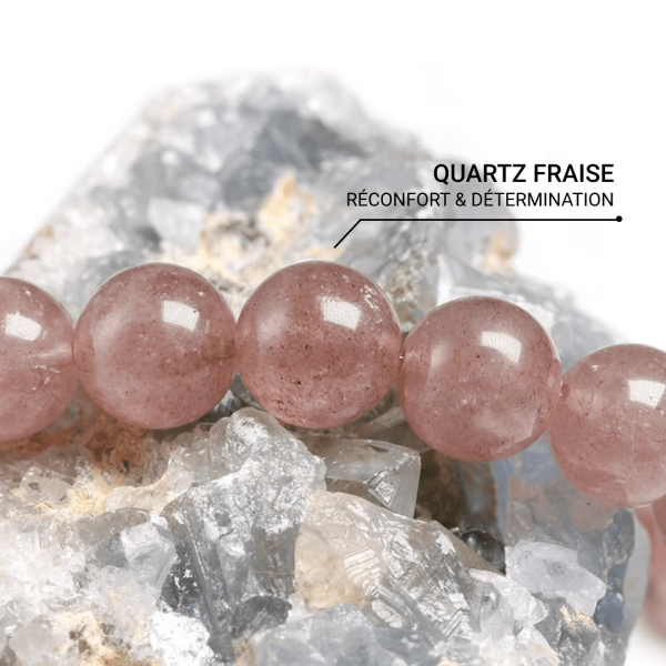 Bracelet "Amour Universel" en Quartz Fraise – Image 3