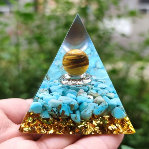 Orgonite "Soleil Magique" en Turquoise & Oeil de Tigre