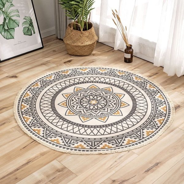 Tapis Rond Ethnique Mandala